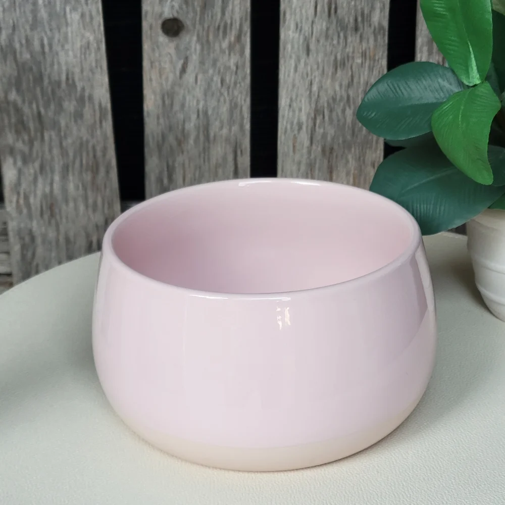 Ikea FARGKLAR pink dipped ceramic bowl